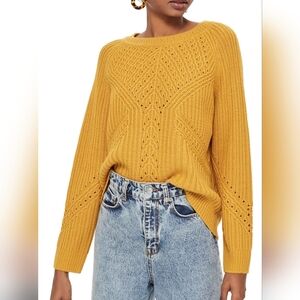 Topshop Mustard Crew Neck Sweater